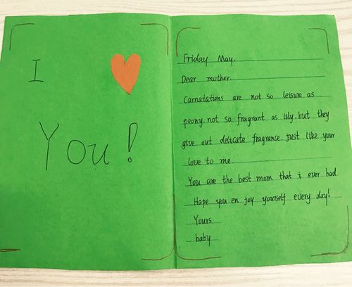 漂亮了我们的英语母亲节贺卡 写美篇孩子们第一次diy的english card