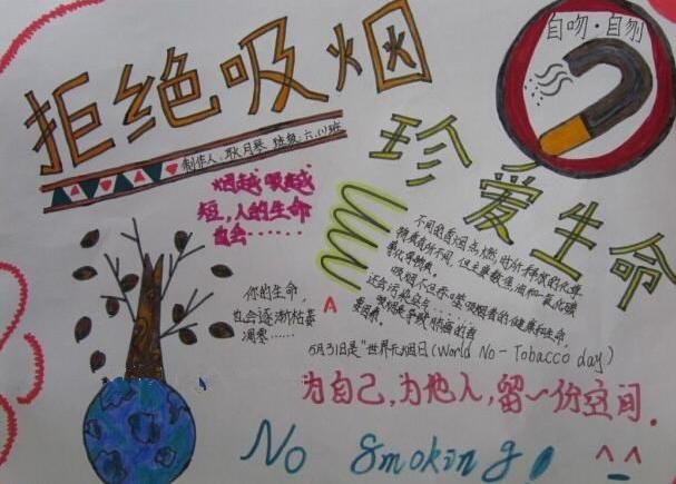 禁止吸烟手抄报图片吸烟有害健康禁止吸烟手抄报 吸烟的危害手抄报