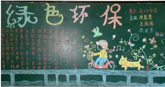 美丽中国环保方面黑板报环保的黑板报图片大全