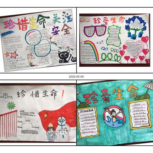 泗洪姜堰实验学校五年级举办了珍爱生命为主题的手抄报活动