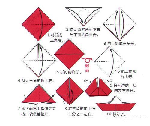 小船的折法 长方形图片