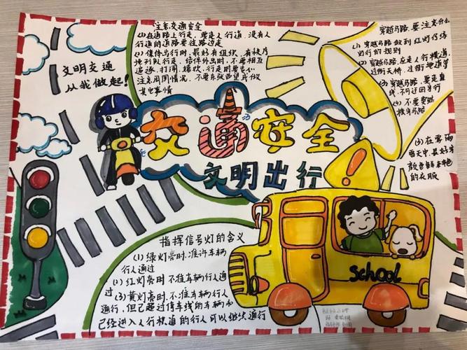 潍坊市中小学生交通安全手抄报大赛已启动内附优秀作品展示关于交通