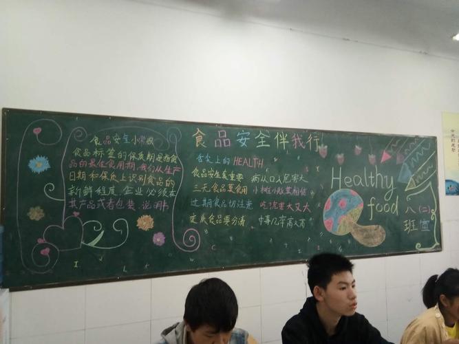 我校开展了食品安全主题的黑板报展览