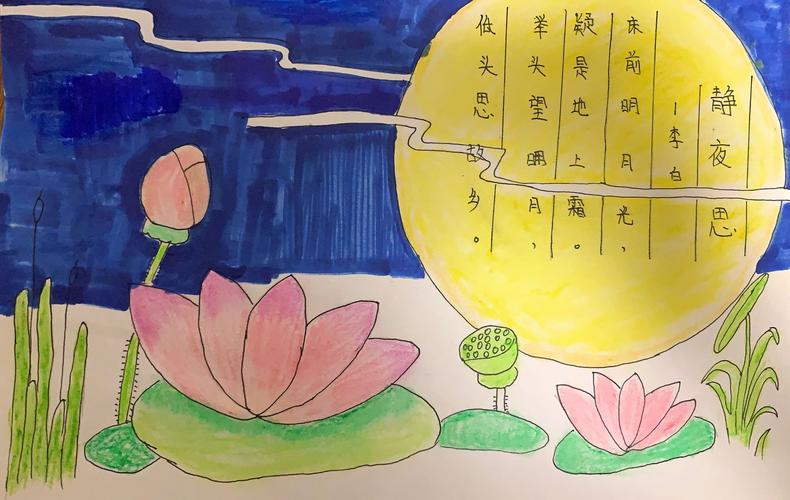 金泘沱小学六年级二班古诗配画手抄报作品展