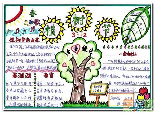 学子植树节手抄报展四年级植树节主题手抄报图片大全三四年级的孩子