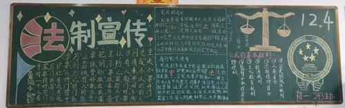 法制教育运城格致中学宪法宣传周主题黑板报展示