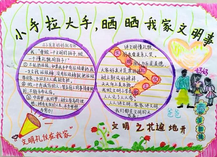 濮阳市第二实验小学举行小手拉大手晒晒我家的文明事手抄报展评