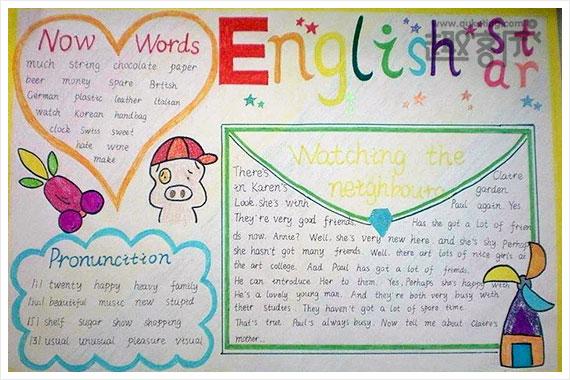 小学六年级英语手抄报英语快乐学鞍生活.