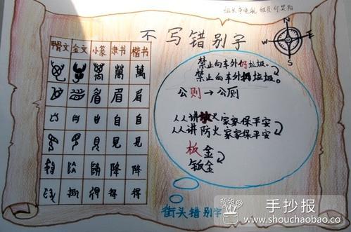 五年级关于汉字错别字的手抄报