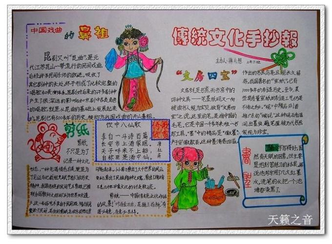 中国传统文化手抄报 - 传统文化手抄报 - 老师板报网