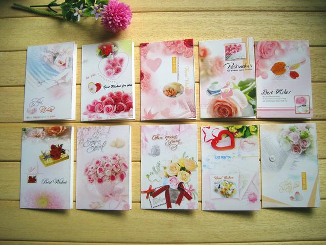 特价新版浪漫鲜花留言祝福卡片 韩国风唯美礼品祝福贺卡 .
