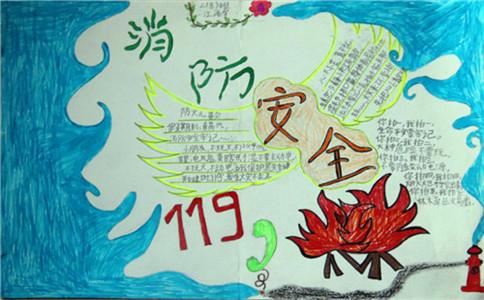 小学生119消防安全手抄报简笔画