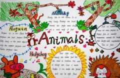 关于动物和植物的英语手抄报 身边的英语手抄报三年级英语手抄报部分
