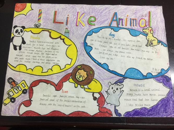 四年级关于英语节动物的手抄报四年级英语手抄报