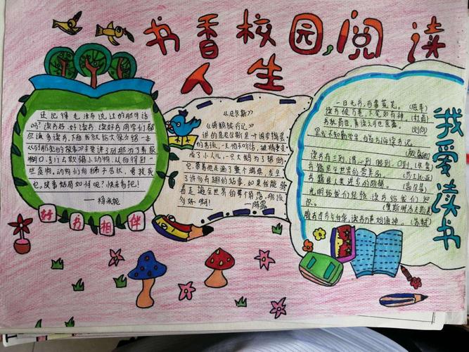 书香校园阅读人生记志丹县创新实验小学五年级读书手抄报活动