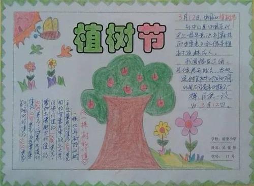 节的手抄报图片内容大全孩子一定用得到一年级最简单的植树节手抄报
