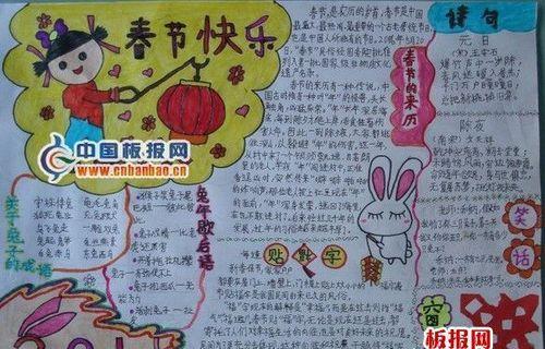 春节的手抄报春节的来历春节手抄报杭州过年习俗和过年趣事手抄报