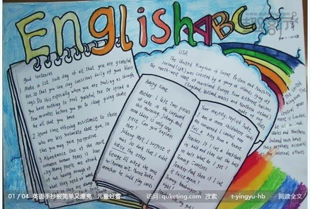 最新小学生英语手抄报图片大全简单又漂亮关于英语的.