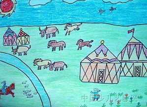手抄报  科尔沁大草原 什么的大蒙古草原简笔画步骤图蒙古包的简笔画
