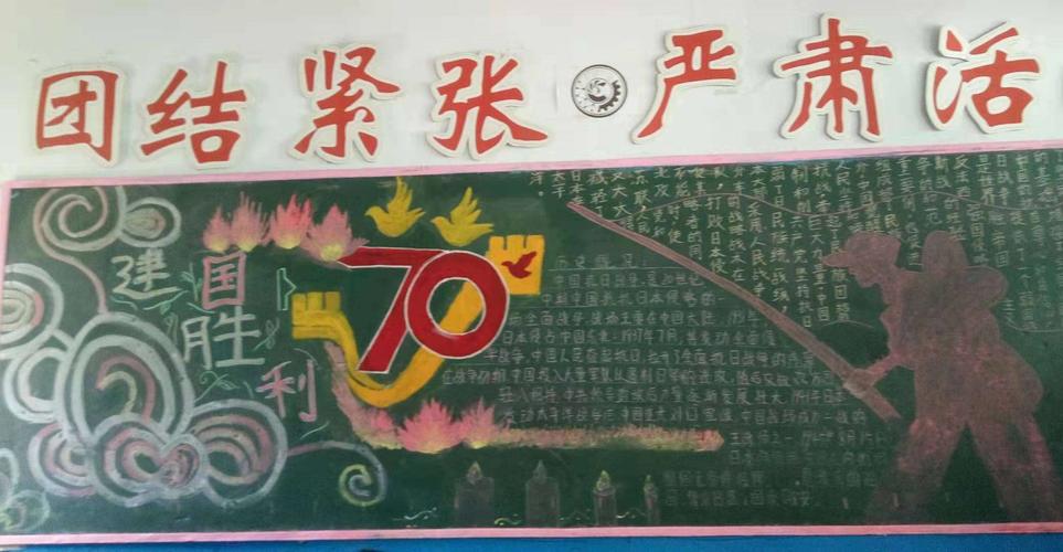职业高中校团委开展不忘初心牢记使命庆祝建国70周年黑板报展示