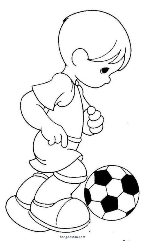 踢足球的小女生填色涂色简笔画大全体育运动小男孩踢足球简笔画踢足球