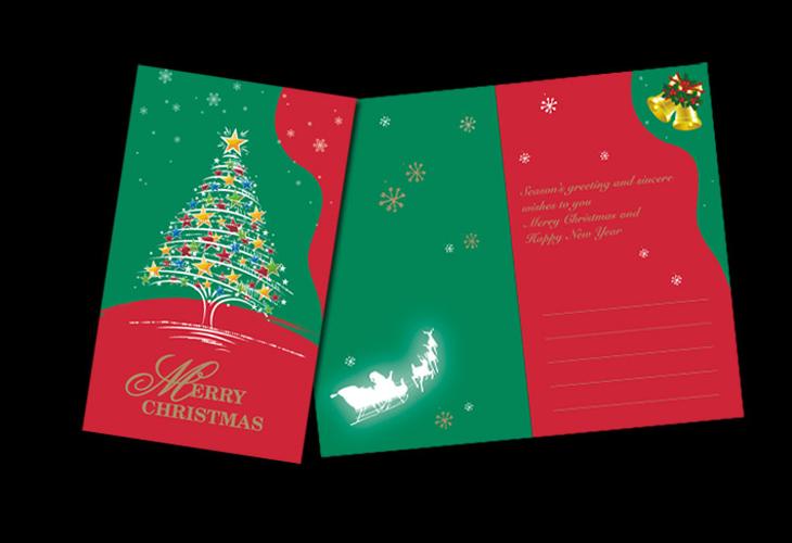 圣诞节贺卡片印刷定制新年贺卡春节贺卡定制加印logo祝福语包邮