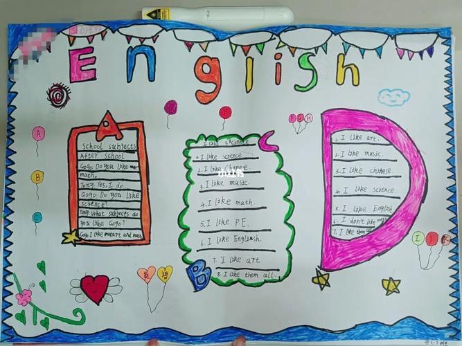 四年级英语手抄报英语手抄报艺术英语手抄报教育