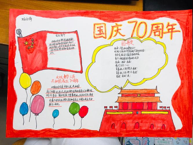 国七十华诞之手抄报篇 写美篇      为庆祝中华人民共和国成立七十