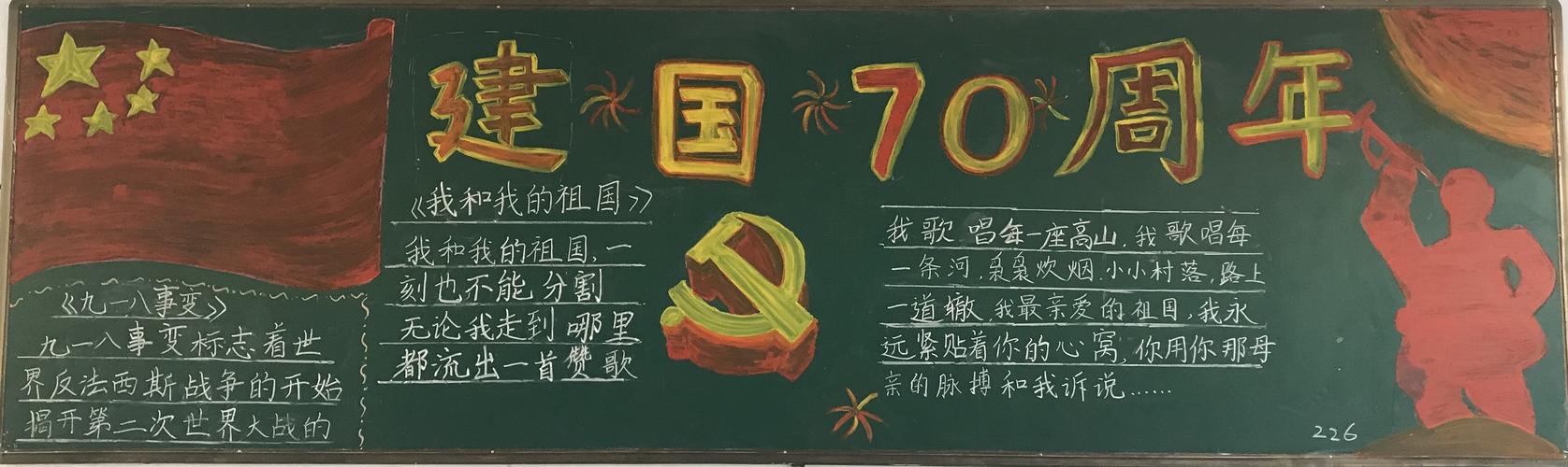 运城格致中学喜迎70华诞欢度国庆黑板报展