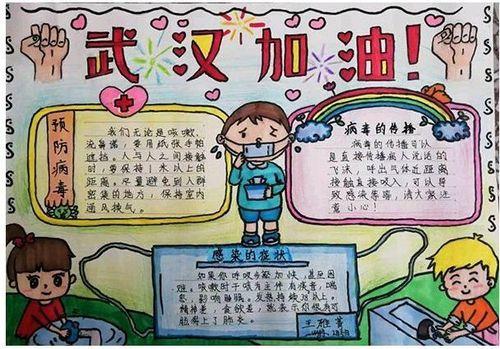 众志成城抗疫情 争做宣传小先锋弘德中学组织学生绘制抗疫手抄报