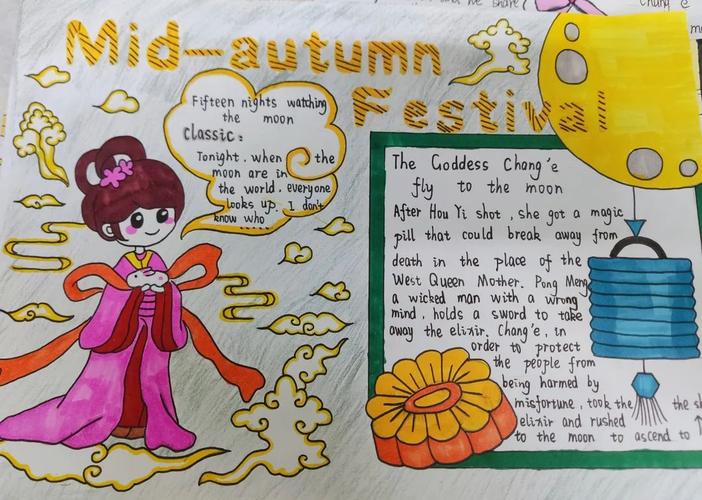 festival学生们用中秋主题英文手抄报用英语讲嫦娥奔月传说故事