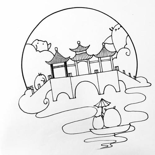苏州古建筑 简笔画图片
