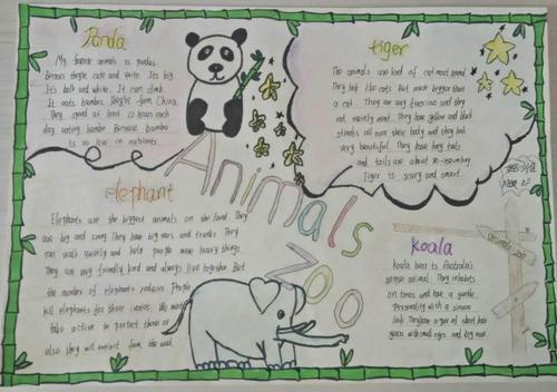 七3班手抄报展保护动物爱护家园海南昌茂花园学校小学部三年级英语手