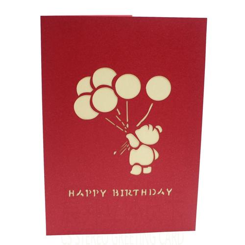 商务维尼小熊贺卡立体创意生日生日卡卡片感谢贺卡