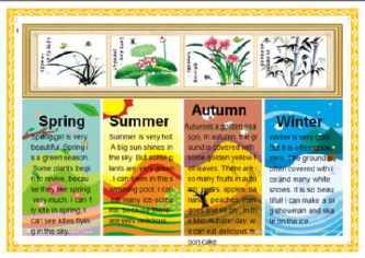 小学开展以季节为主题的英语手抄报五年级关于四季的色彩斑斓英语手抄