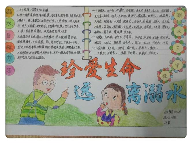 珍爱生命预防溺水长坡镇中心学校手抄报评比活动