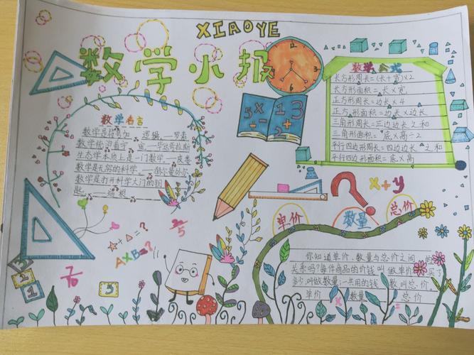 滨海学校数学手抄报比赛玩好数学图形绘世界 创意手抄报四三活动掠影