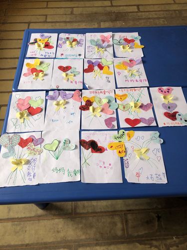 华西中心幼儿园大班三八妇女节手工活动《送给妈妈的贺卡》