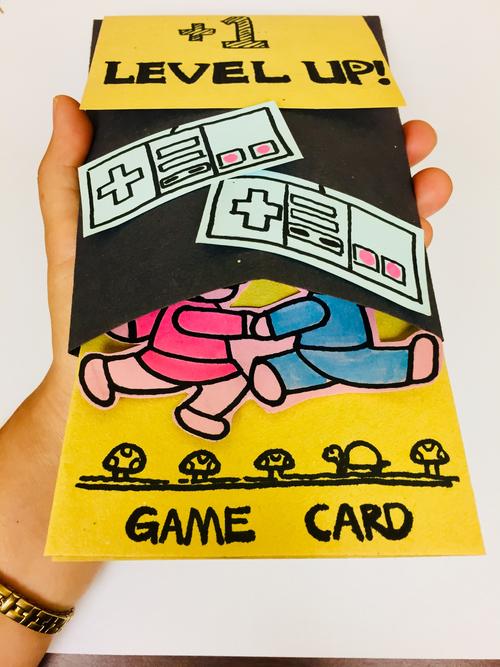 手工贺卡制作送给爱打游戏的另一半的游戏机生日贺卡