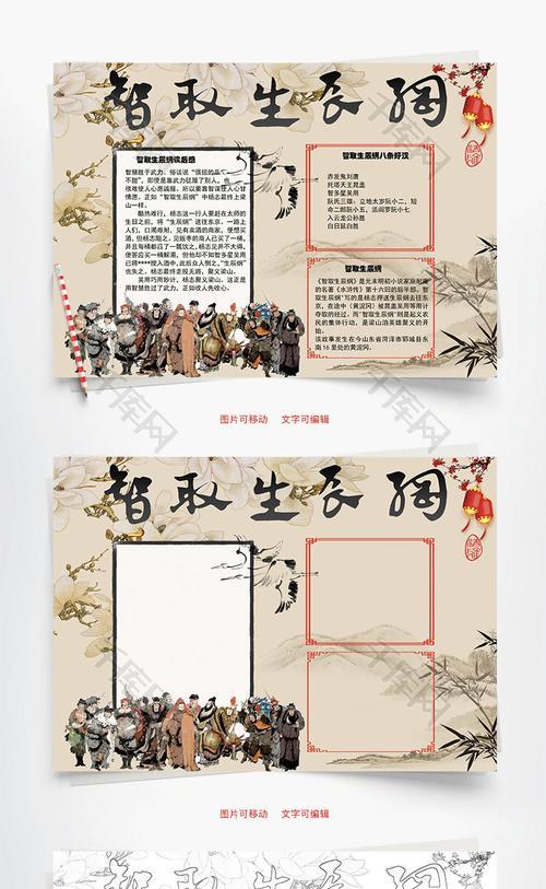 有关杨志和吴用的手抄报手抄报版面设计图