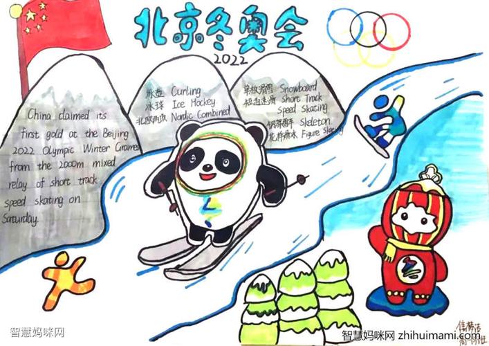 2022北京冬奥会英语手抄报绘画10张