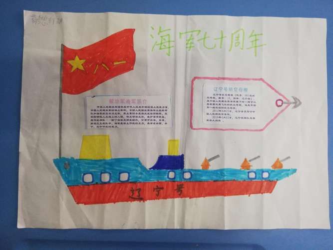 304班海军节手抄报 泱泱神州  漭漭大海 中国海军  自当奋强 中国人民