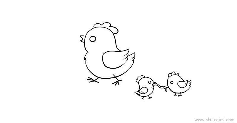 鸡鸭觅食图片 简笔画图片