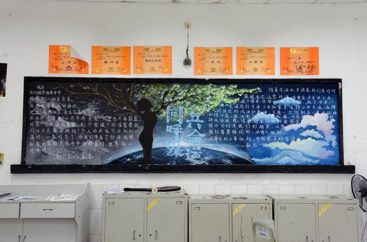 乐山一中高一环境保护主题优秀黑板报展示