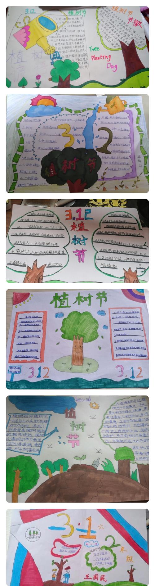 同学们制作了精美的手抄报向我们宣传有关于植树节的知识呼吁大家