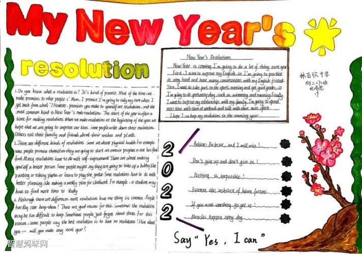 三年级新年快乐英语手抄报绘画-图6