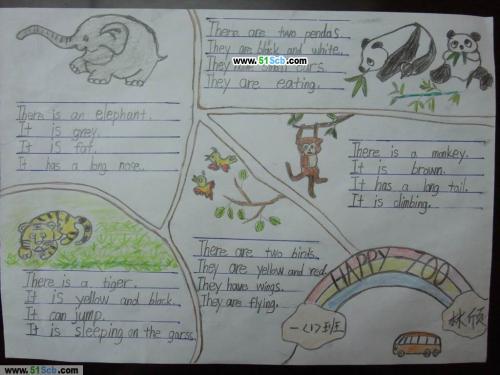 小学生英语手抄报在线分享22 0227提供最全的三年级动物园英语手抄报