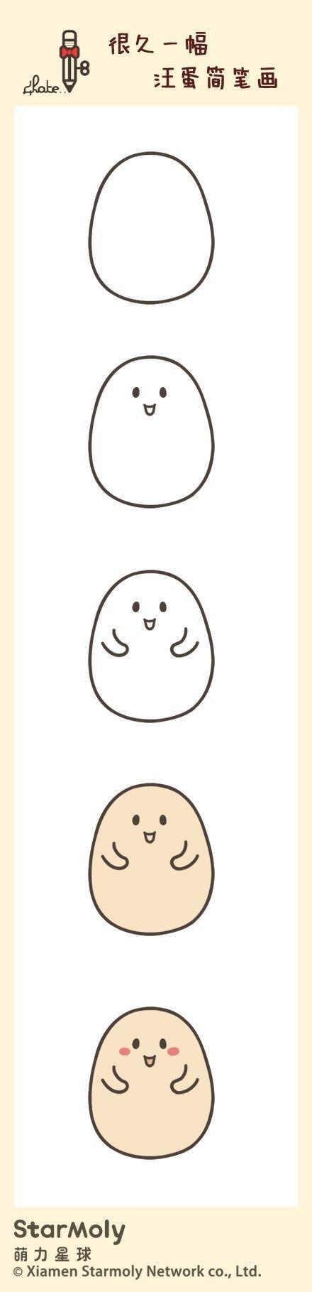 鸡蛋简笔画 简单 画法图片