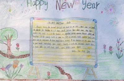 小学生三年级英语新年快乐手抄报三年级英语手抄报