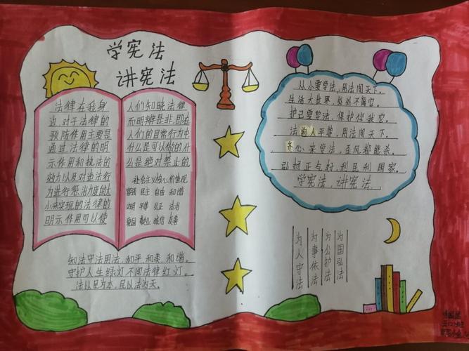 五年级小学生学宪法日手抄报小学五年级手抄报